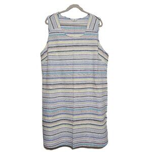 cj banks Linen Blend Sleeveless Scoop Neck Shift Dress Like New!